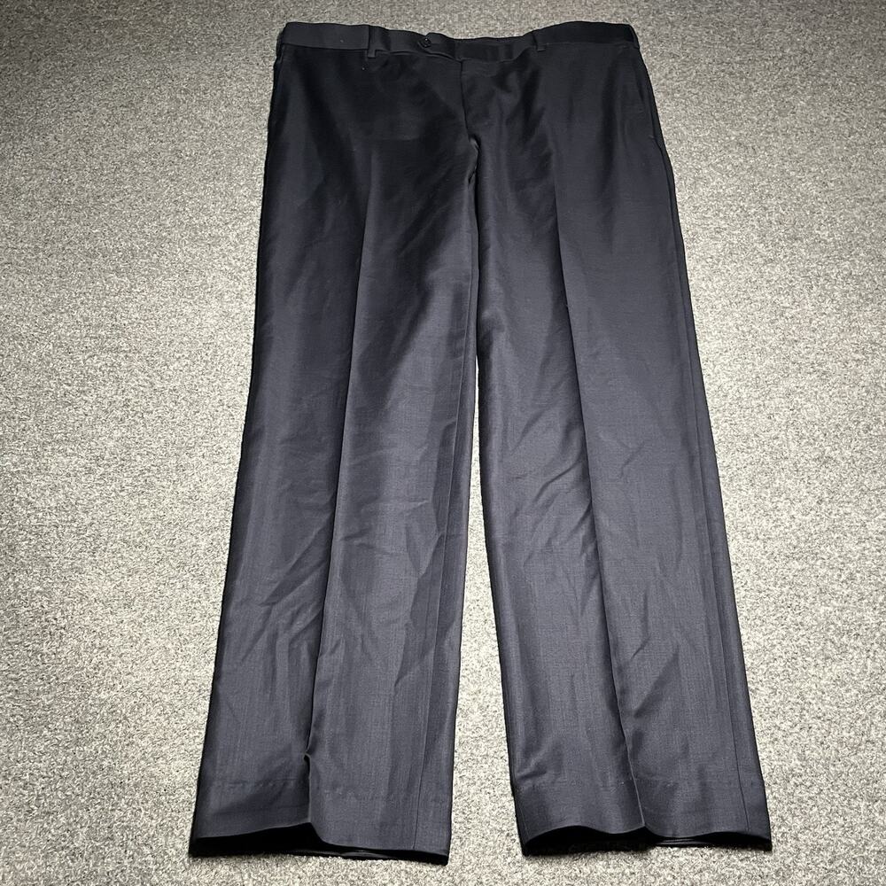 Ermenegildo Zegna Mila Pants Mens 56R 38x32 Blue Wool Silk Dress Trousers